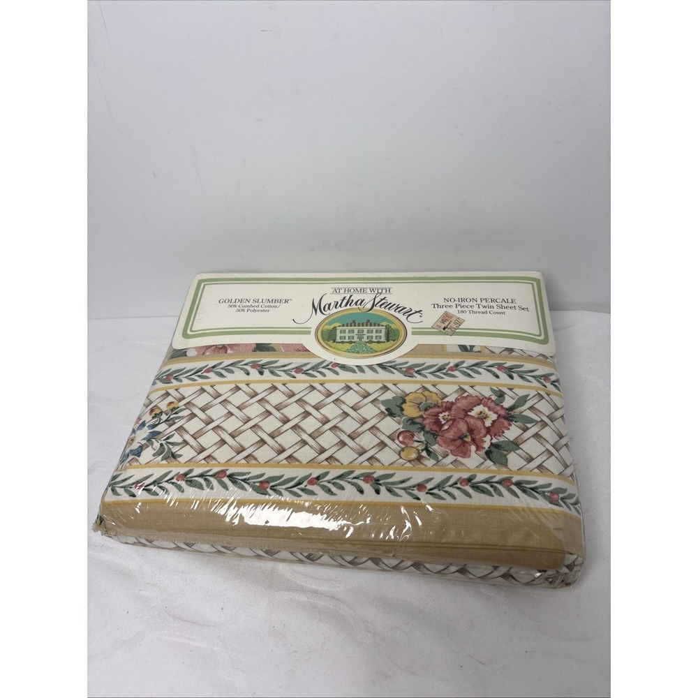 Martha Stewart Cottage Core Twin Sheets  Golden Slumber Floral Vintage New NOS